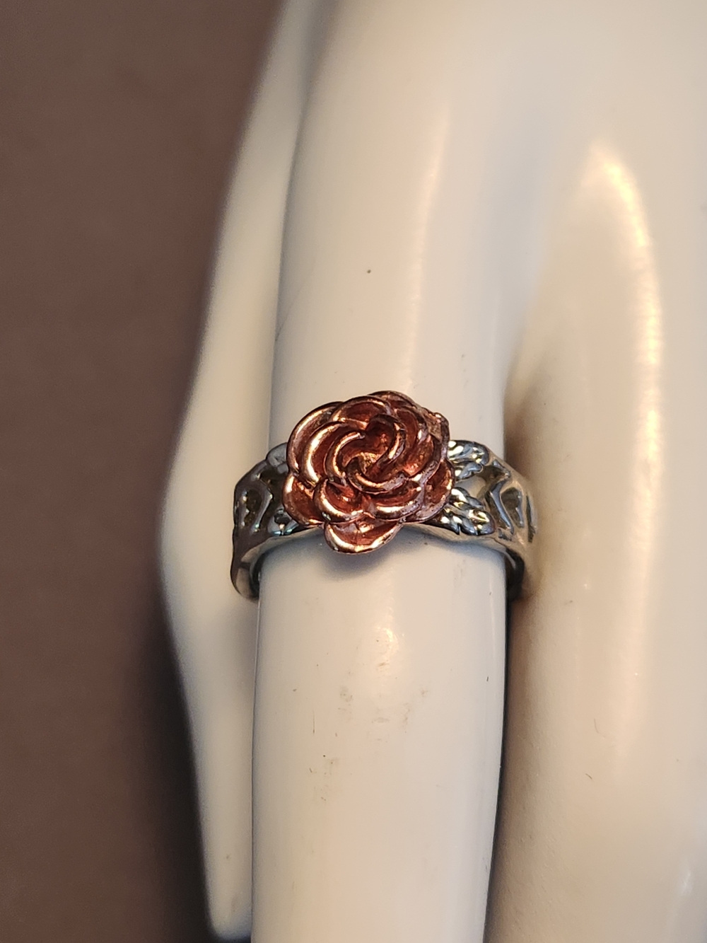 Rose Bloom Two-Tone Floral Ring